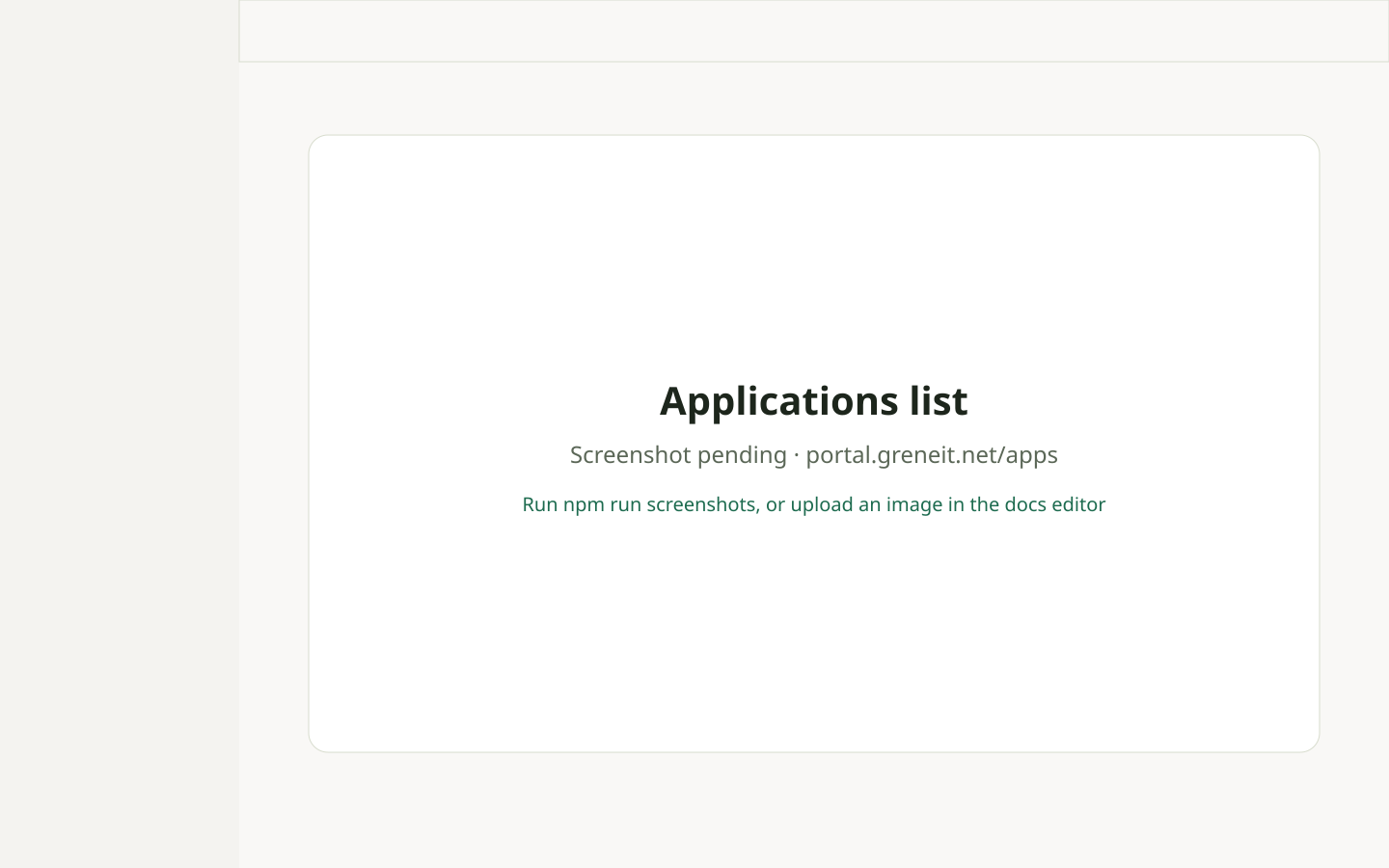 The Applications list