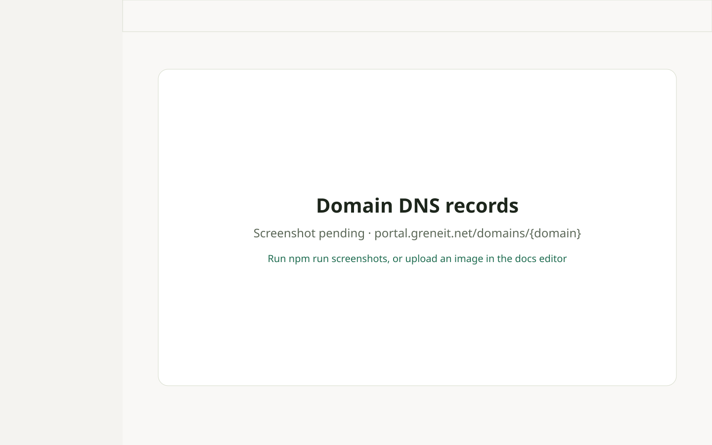 The DNS tab of a domain