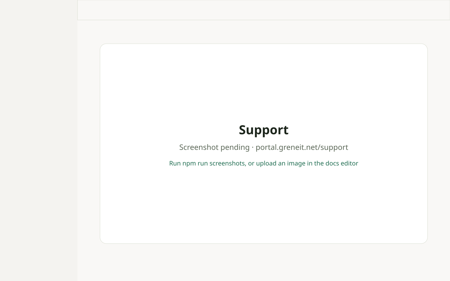 The Support page