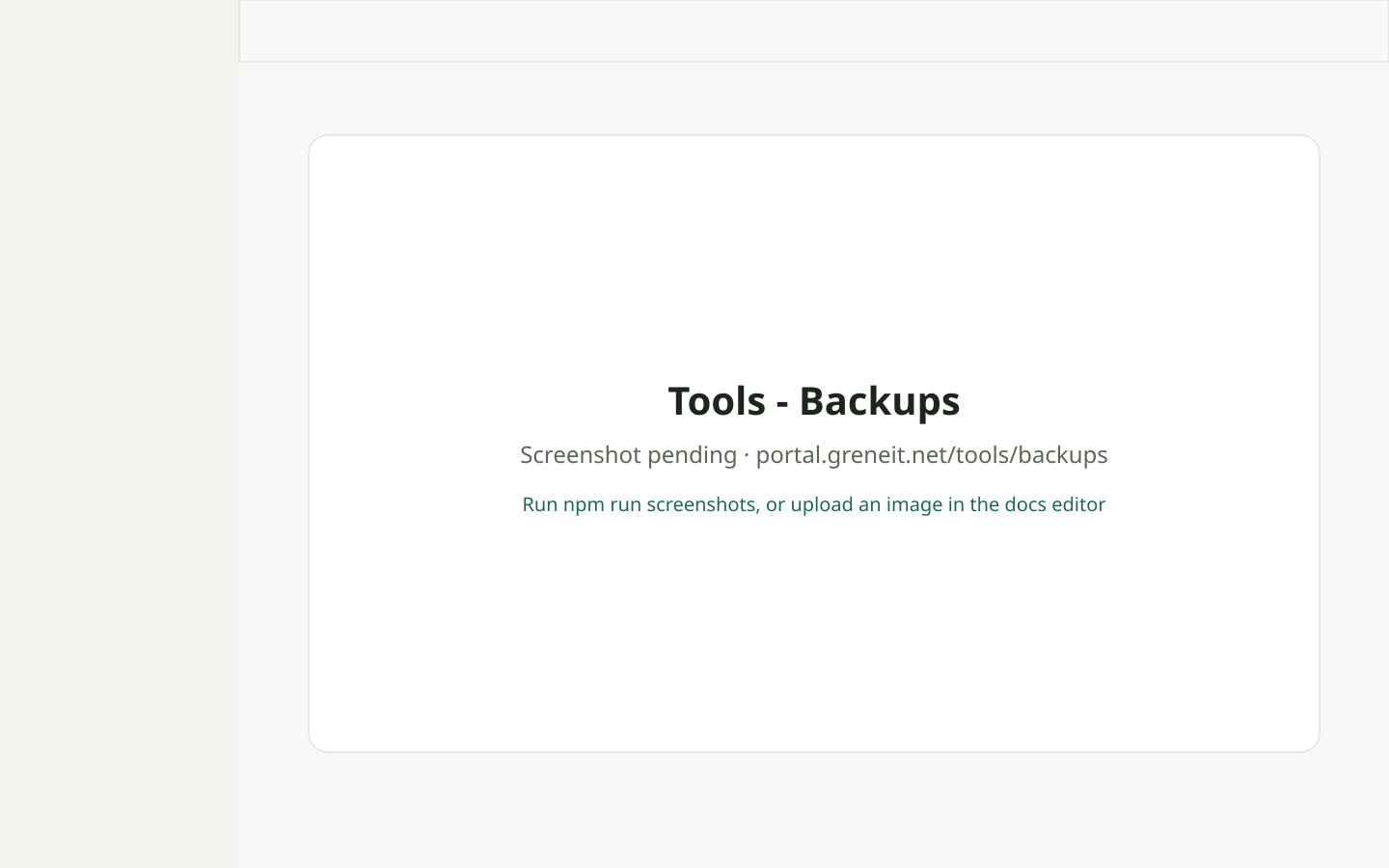 Tools → Backups